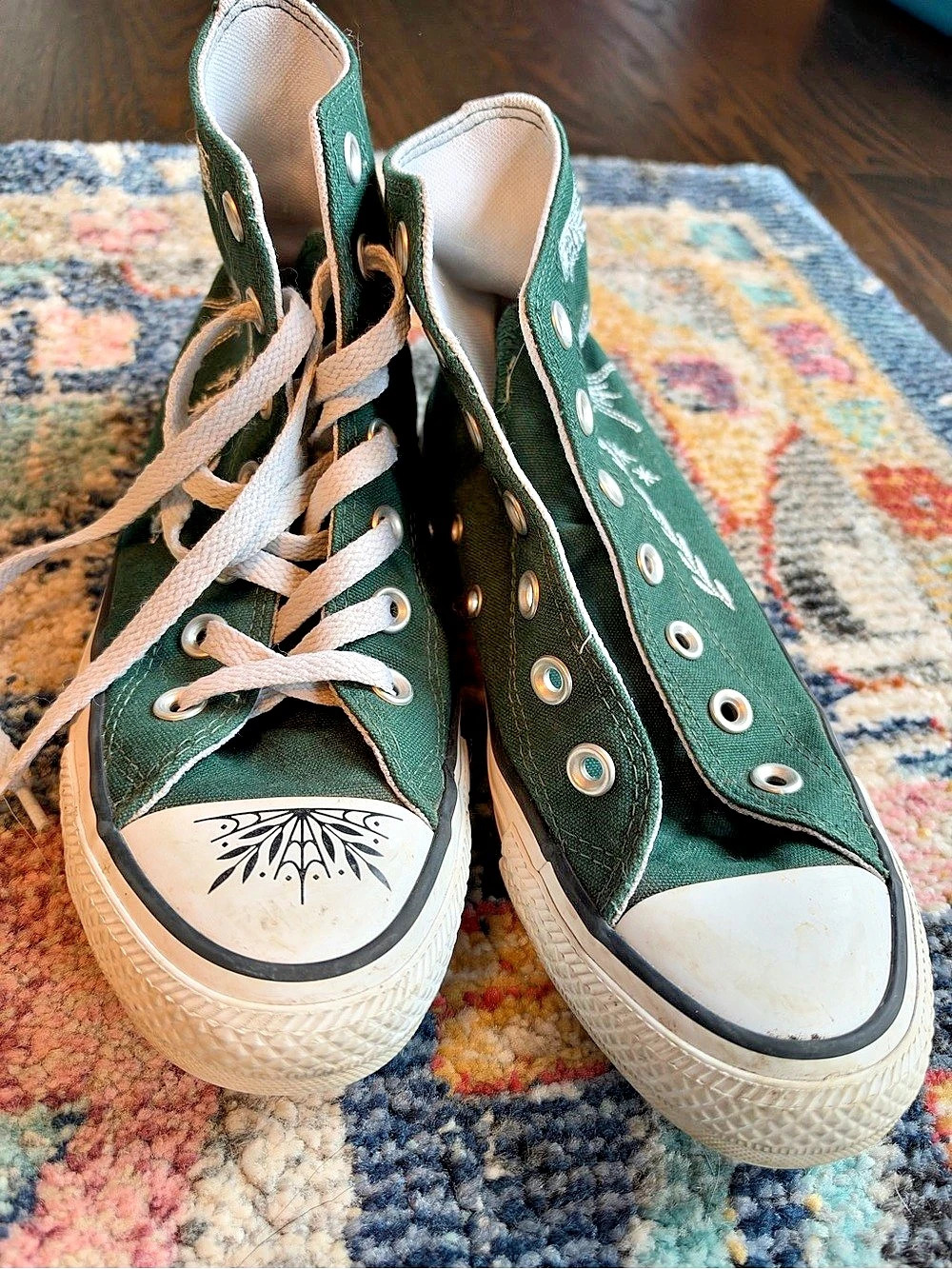 Converse Chuck Taylor All Star Cosmic Embroidery High Top Green & White US 6.5